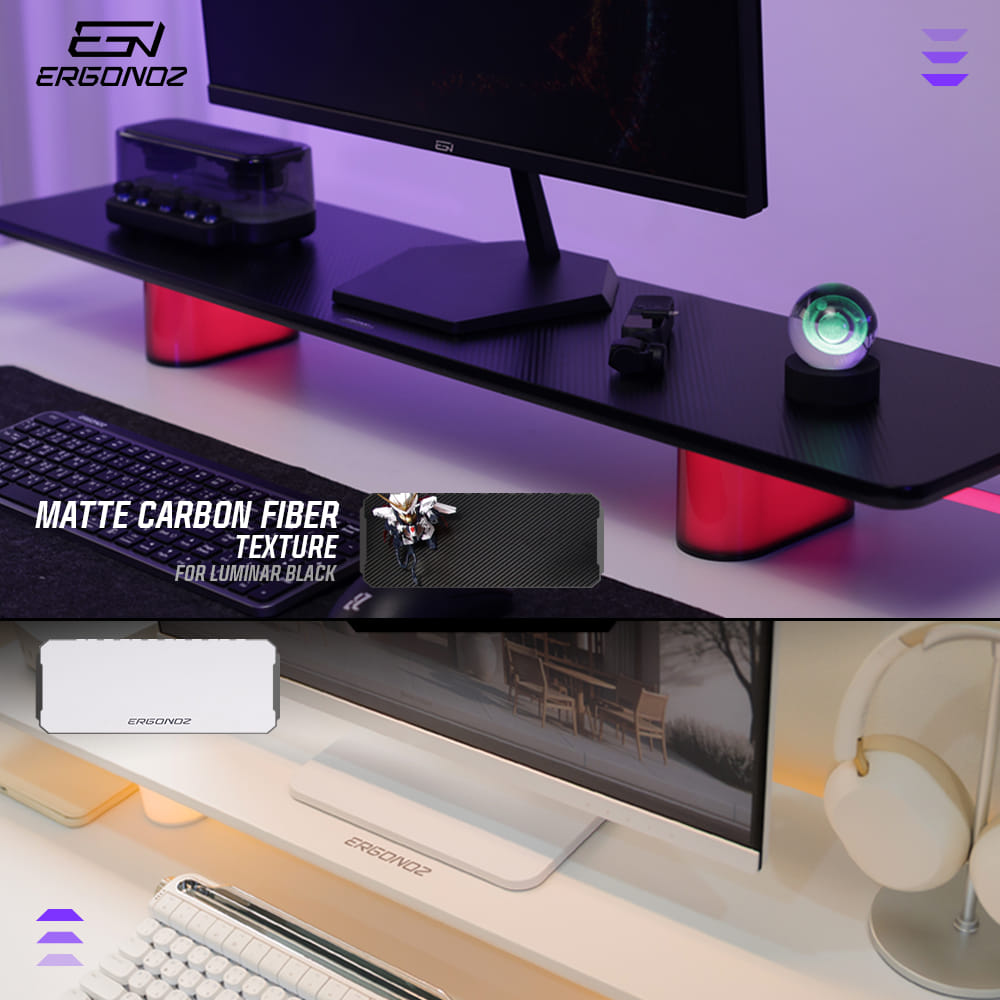 แท่นวางจอ ERGONOZ EGN-LUMINAR-100-B กว้าง 100 ซม., สีดำ (LEVATOR LUMINAR MONITOR RISER มีไฟ RGB)_8